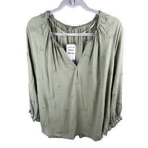 Wit & Wisdom Ruffle Top Dried Thyme In Size M NWT